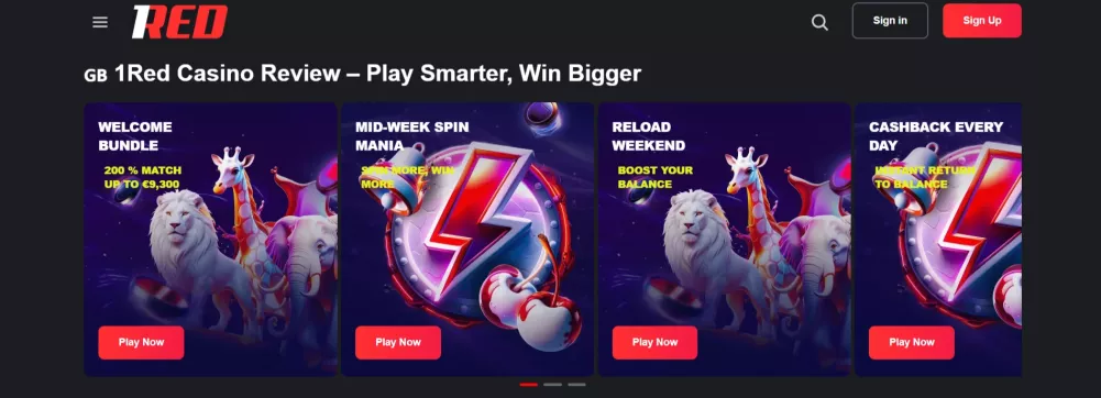 1red Casino Nederland – Tot €9.300 Bonus + 100 Gratis Spins welkomstaanbieding
